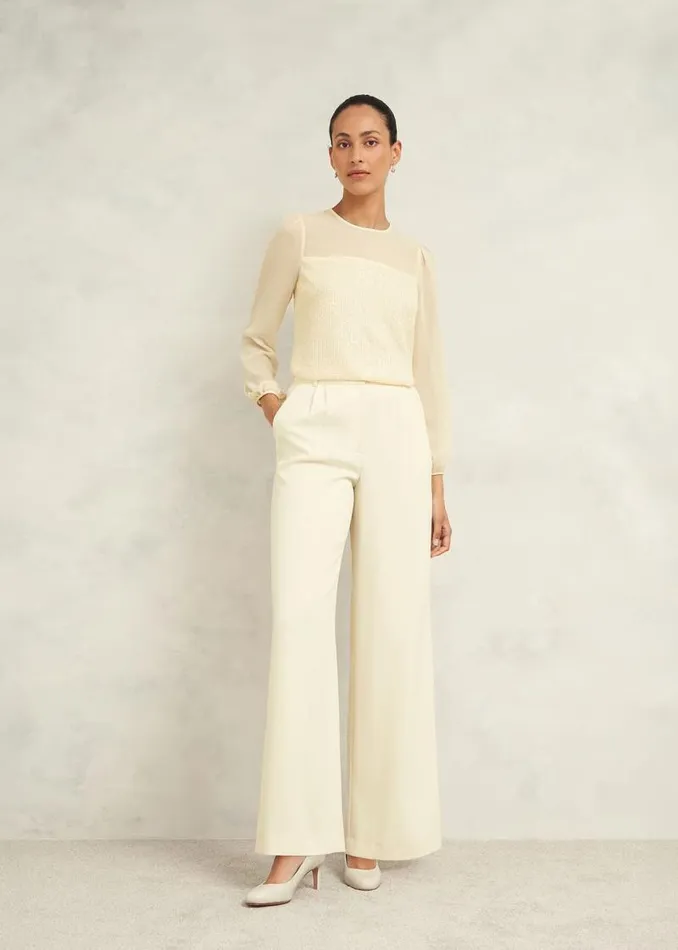 Women HOBBS Tops Zariah Sequin Top Buttercream