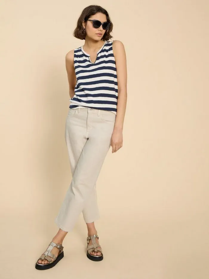 Women Jeans White Stuff Charlie Straight Crop Jean Light Natural