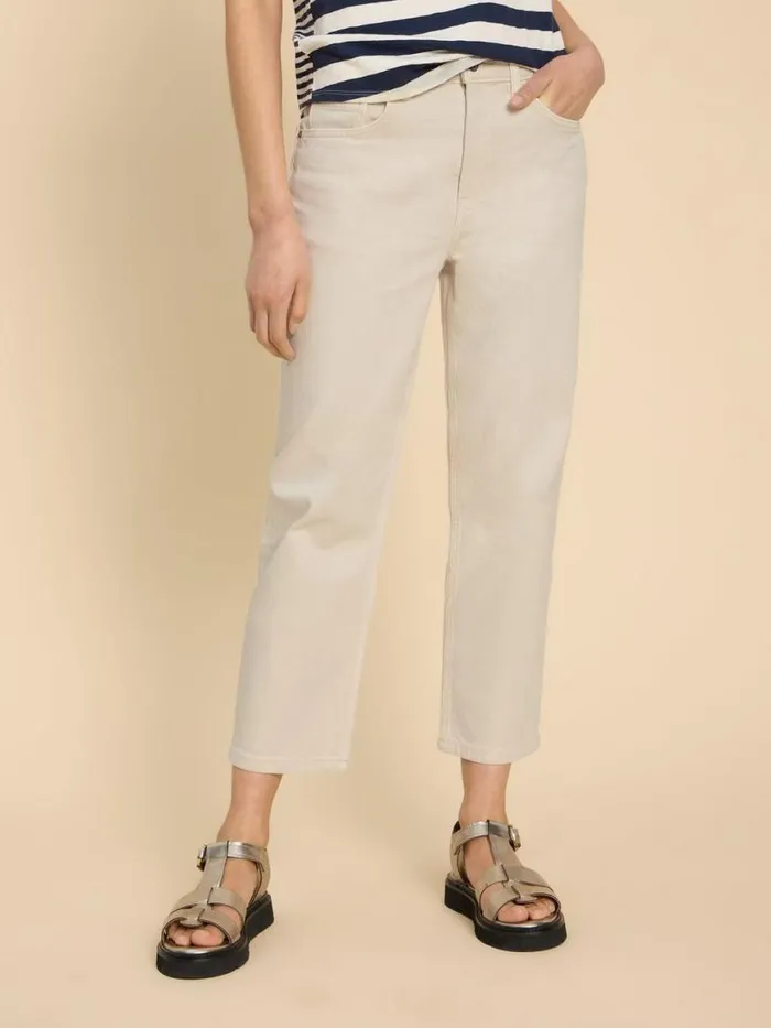Women Jeans White Stuff Charlie Straight Crop Jean Light Natural
