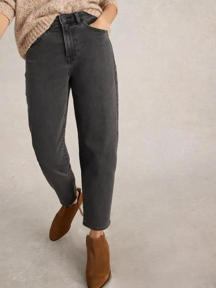 Women Jeans White Stuff Tilly Tapered Jean Washed Black