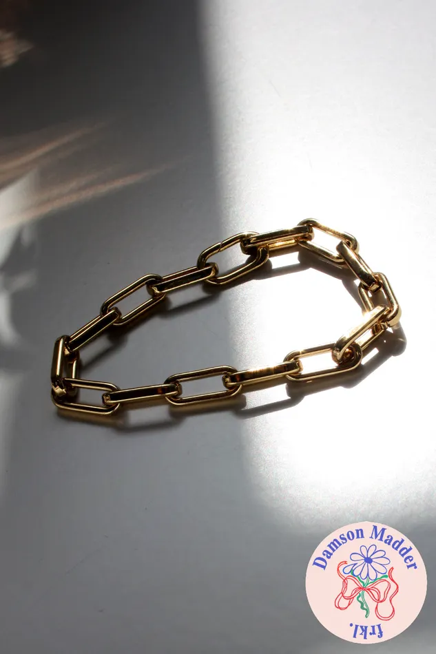 Women Jewellery Damson Madder Mega Gold Chain Bracelet