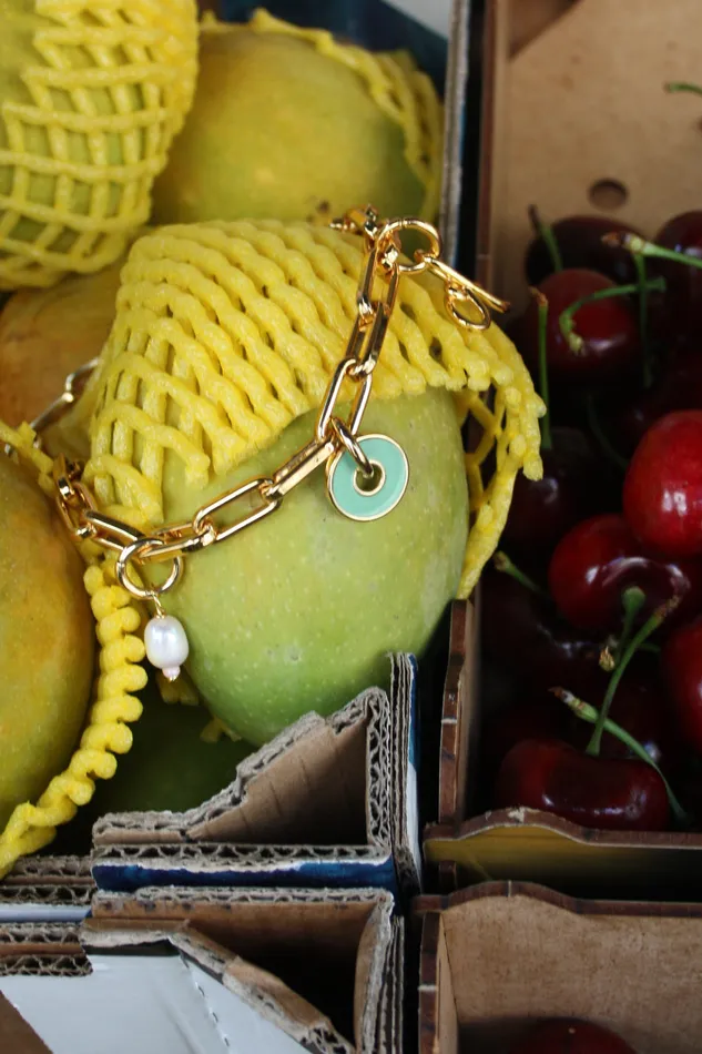 Women Jewellery Damson Madder Mega Gold Chain Bracelet