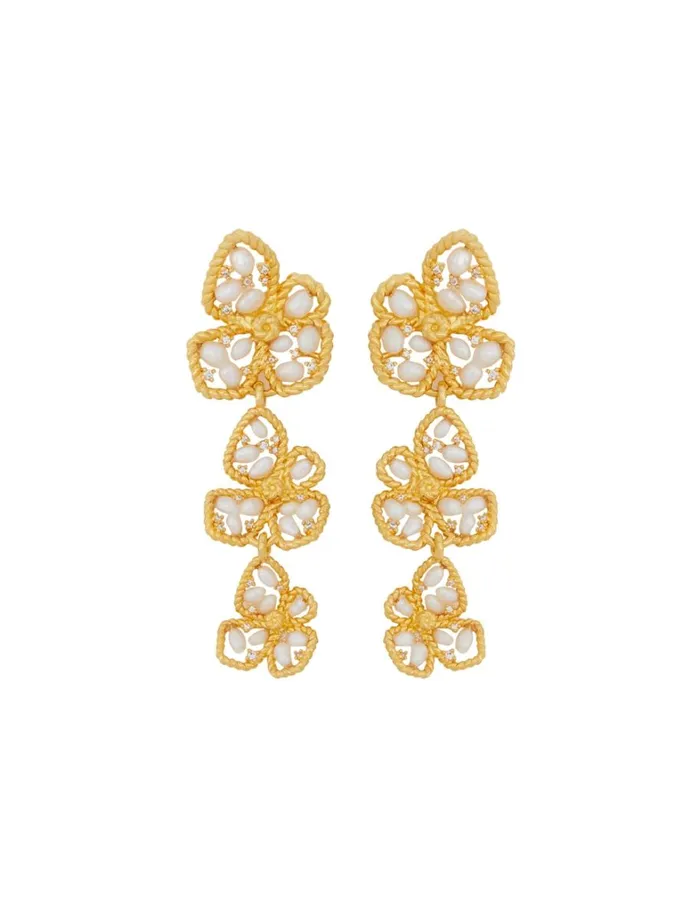 Women Jewellery Zimmermann Zimmermann Bloom Large Dangles Goldpearl