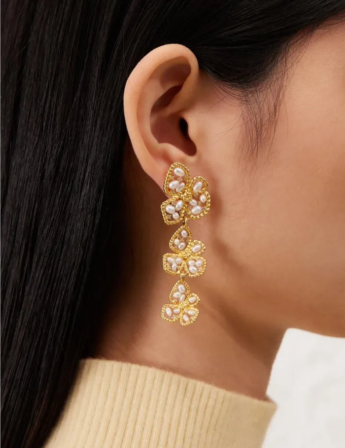 Women Jewellery Zimmermann Zimmermann Bloom Large Dangles Goldpearl