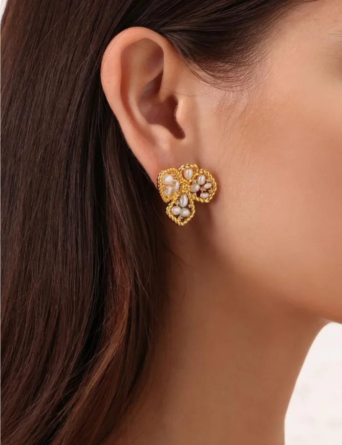 Women Jewellery Zimmermann Zimmermann Bloom Large Studs Goldpearl