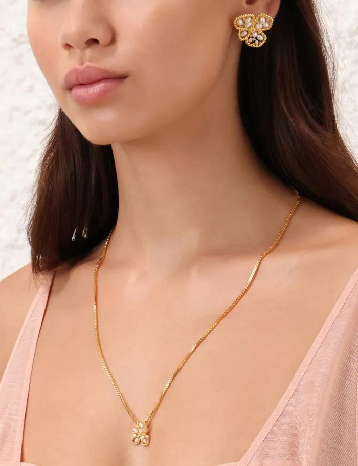 Women Jewellery Zimmermann Zimmermann Bloom Large Studs Goldpearl