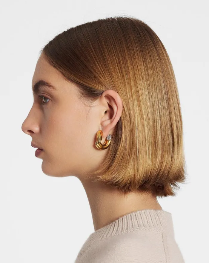 Women Jewelry Lanvin Sequence By Lanvin Rhinestone Earrings Goldcrystal