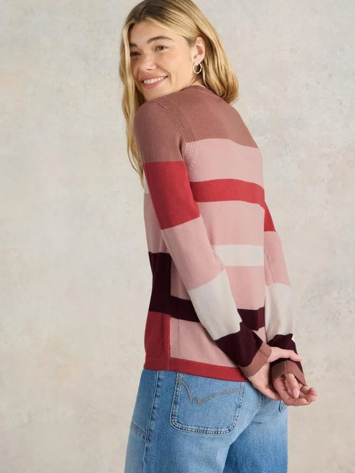Women Knitwear White Stuff COLOUR BLOCK MERINO JUMPER Plum Multi Women Knitwear White Stuff COLOUR BLOCK MERINO JUMPER Plum Multi