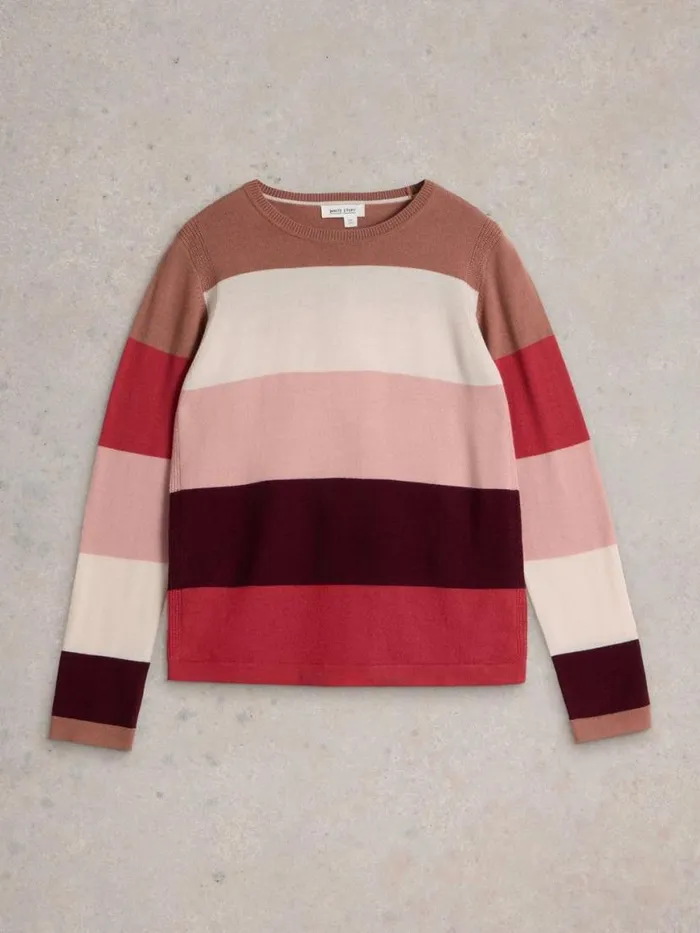 Women Knitwear White Stuff COLOUR BLOCK MERINO JUMPER Plum Multi Women Knitwear White Stuff COLOUR BLOCK MERINO JUMPER Plum Multi