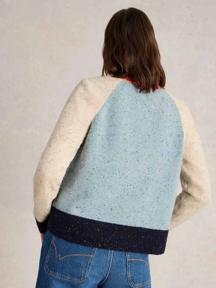 Women Knitwear White Stuff COLOURBLOCK NEP CARDI Blue Multi Women Knitwear White Stuff COLOURBLOCK NEP CARDI Blue Multi