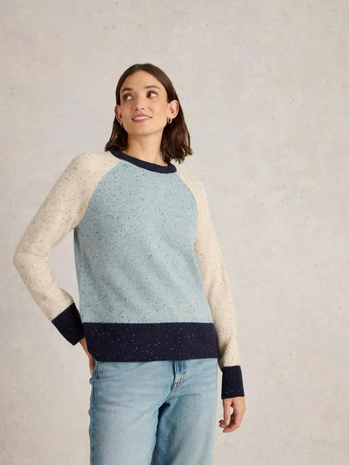Women Knitwear White Stuff COLOURBLOCK NEP JUMPER Blue Multi Women Knitwear White Stuff COLOURBLOCK NEP JUMPER Blue Multi