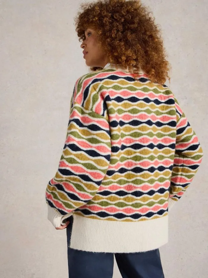 Women Knitwear White Stuff GINA GEO JUMPER Natural Multi Women Knitwear White Stuff GINA GEO JUMPER Natural Multi