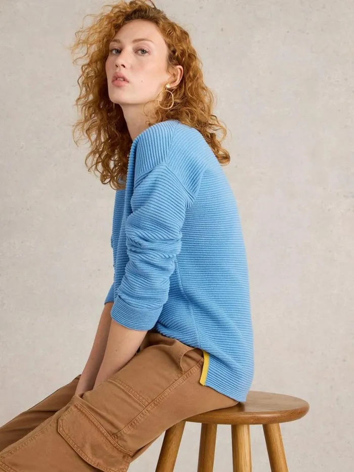 Women Knitwear White Stuff JANA V NECK JUMPER Mid Blue