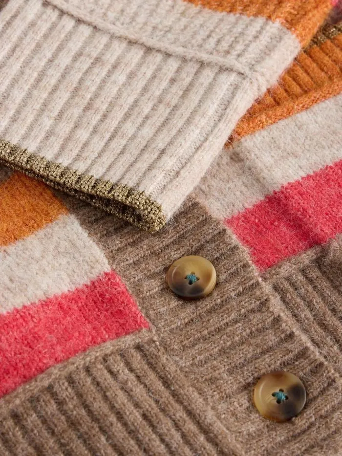 Women Knitwear White Stuff JUDI STRIPE CARDI Natural Multi Women Knitwear White Stuff JUDI STRIPE CARDI Natural Multi