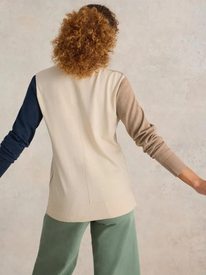 Women Knitwear White Stuff MAGGIE V NECK JUMPER Natural Multi Women Knitwear White Stuff MAGGIE V NECK JUMPER Natural Multi