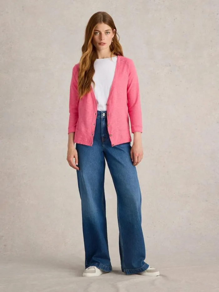 Women Knitwear White Stuff NARIA CARDI Bright Pink