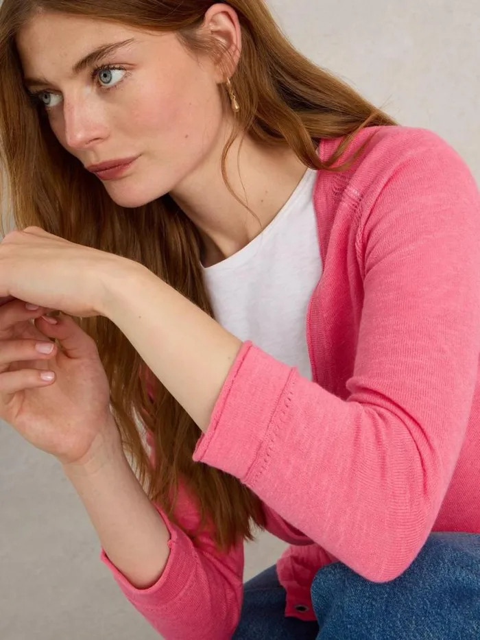 Women Knitwear White Stuff NARIA CARDI Bright Pink Women Knitwear White Stuff NARIA CARDI Bright Pink
