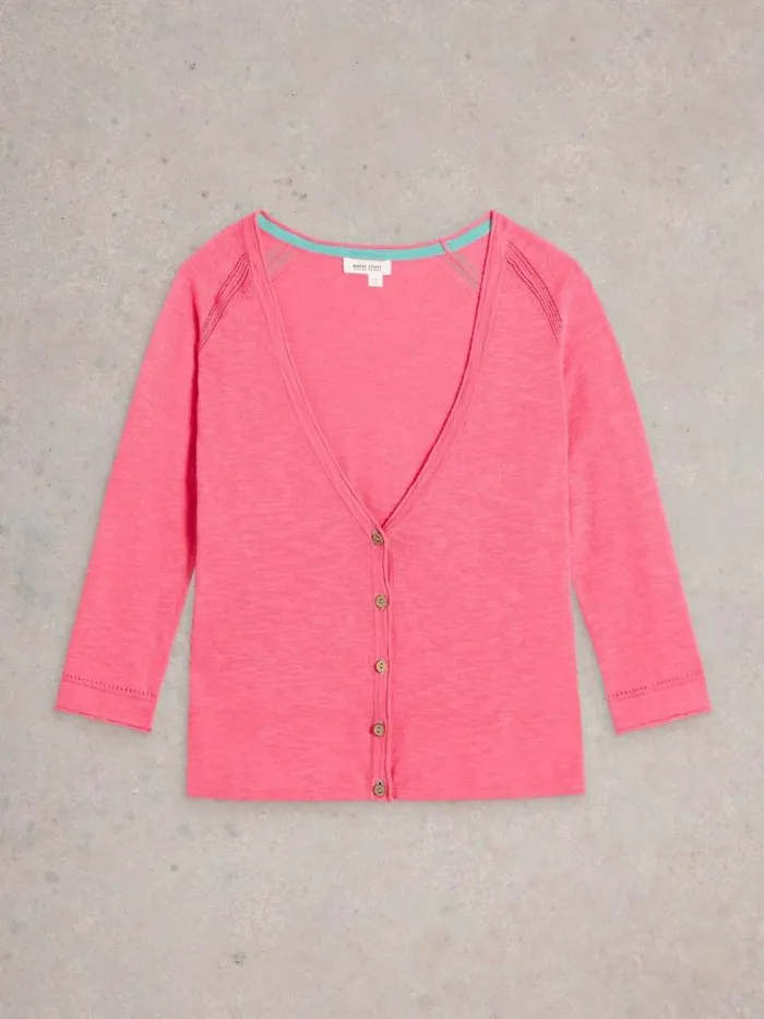 Women Knitwear White Stuff NARIA CARDI Bright Pink Women Knitwear White Stuff NARIA CARDI Bright Pink