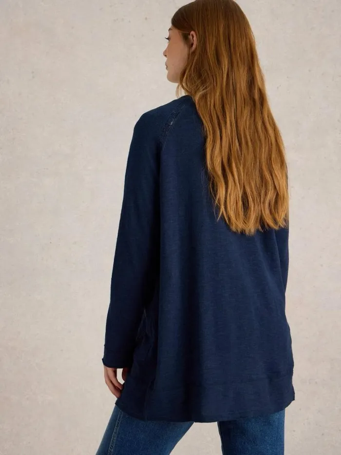 Women Knitwear White Stuff NARIA LONGLINE CARDI Dark Navy