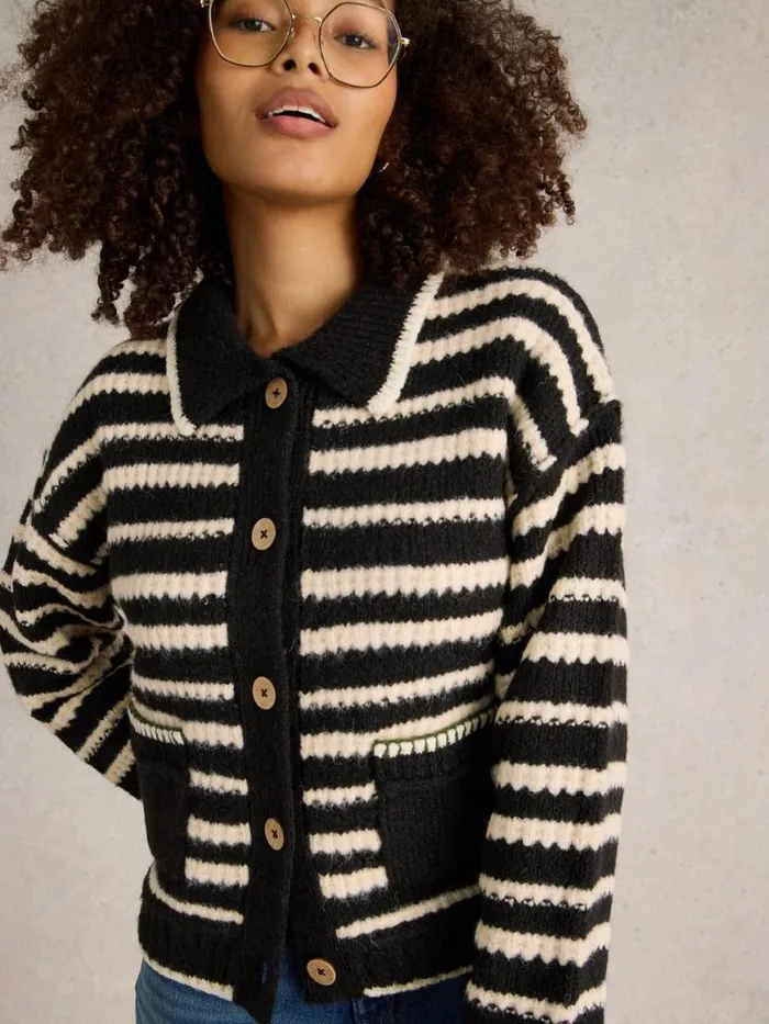 Women Knitwear White Stuff TYLER CARDI Black Multi Women Knitwear White Stuff TYLER CARDI Black Multi