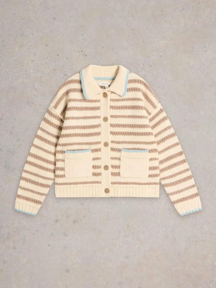 Women Knitwear White Stuff TYLER CARDI Natural Multi