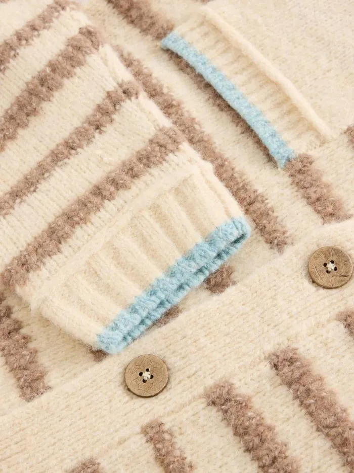 Women Knitwear White Stuff TYLER CARDI Natural Multi
