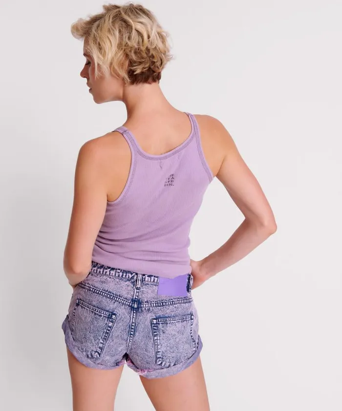 Women LAVENDER FROST ONE TEASPOON RIB SINGLET One Teaspoon Tees and Tanks Women LAVENDER FROST ONE TEASPOON RIB SINGLET One Teaspoon Tees and Tanks