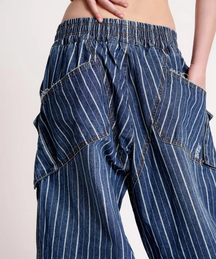 Women LE STRIPE PARACHUTE PANTS One Teaspoon Bottoms