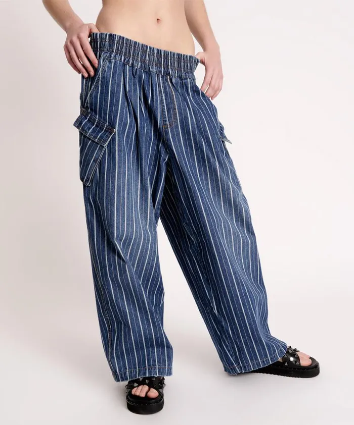 Women LE STRIPE PARACHUTE PANTS One Teaspoon Bottoms