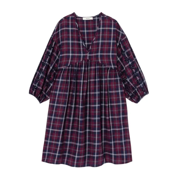 Women Loose Checked Dress 8211 Navy Blue Checks Promod Dresses Women Loose Checked Dress 8211 Navy Blue Checks Promod Dresses