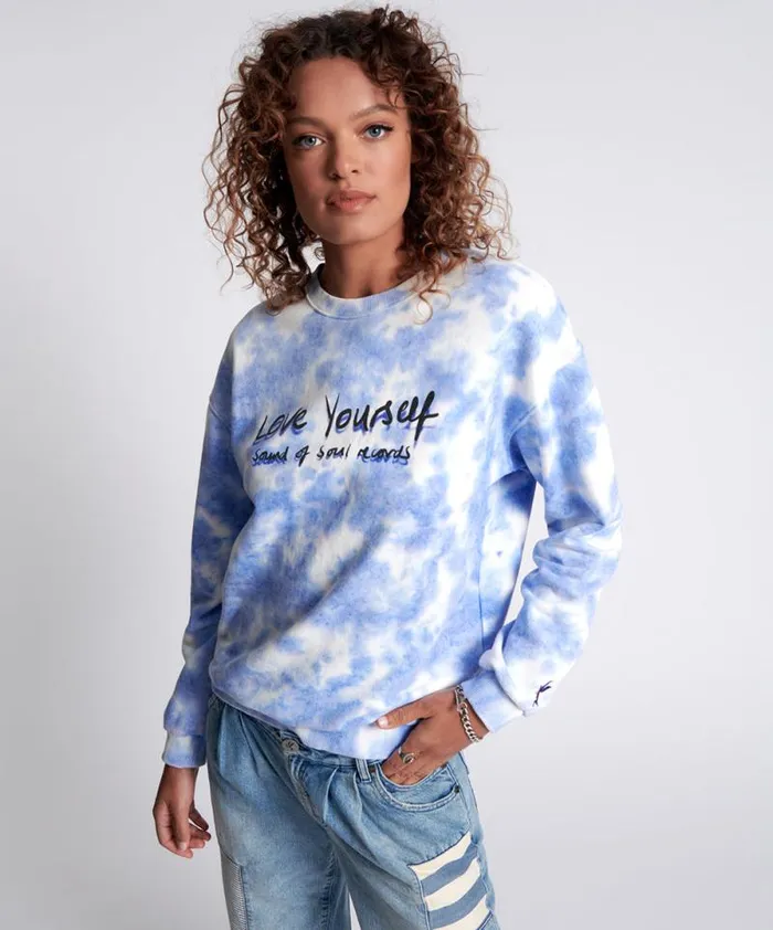 Women LOVE YOURSELF SOS TIE DYE SWEATER One Teaspoon Hoodies And Sweats