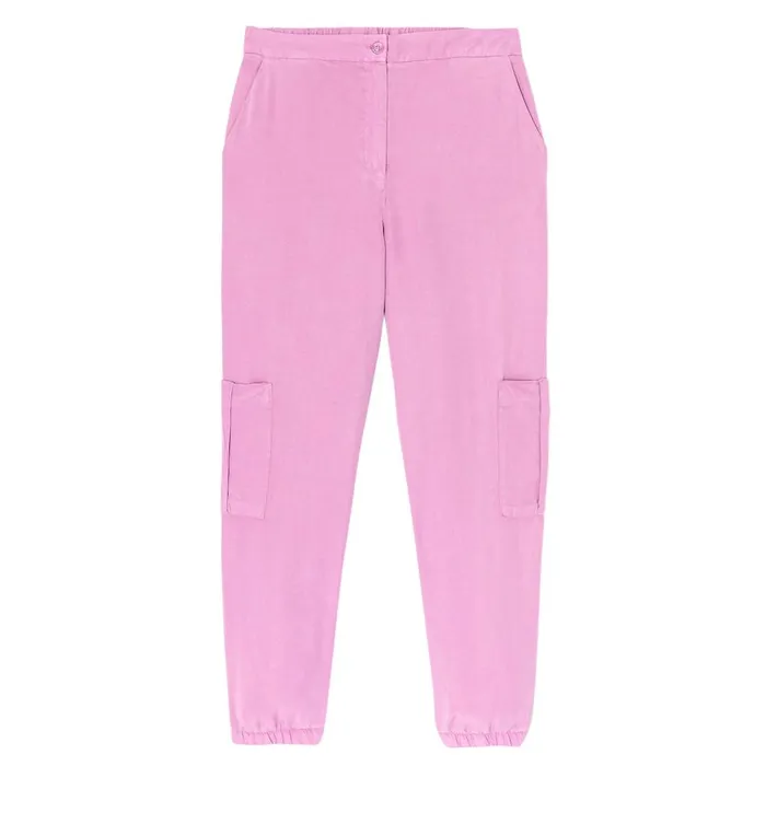 Women Lyocell Cargo Trousers 8211 Lilac Promod Trousers