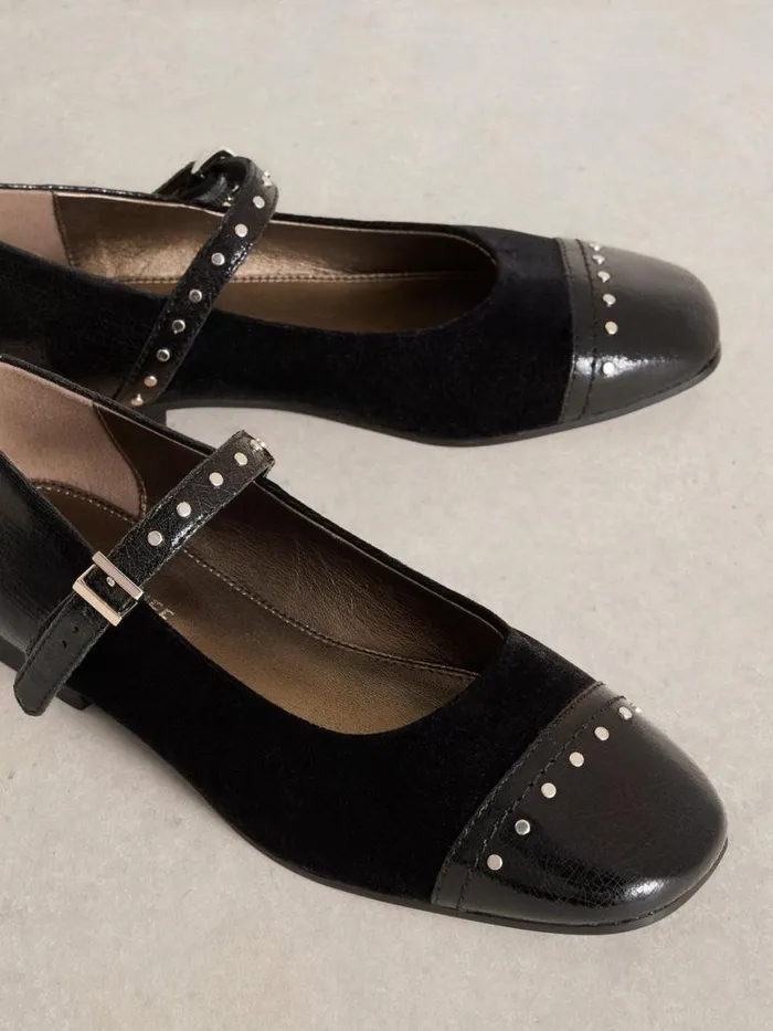 Women Mary Jane Shoes White Stuff Loral Stud Mary Jane Pure Black Women Mary Jane Shoes White Stuff Loral Stud Mary Jane Pure Black