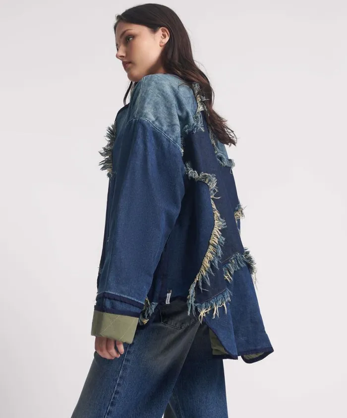 Women MEMPHIS DARK STAR DENIM WADDED JACKET One Teaspoon Denim Jackets Women MEMPHIS DARK STAR DENIM WADDED JACKET One Teaspoon Denim Jackets