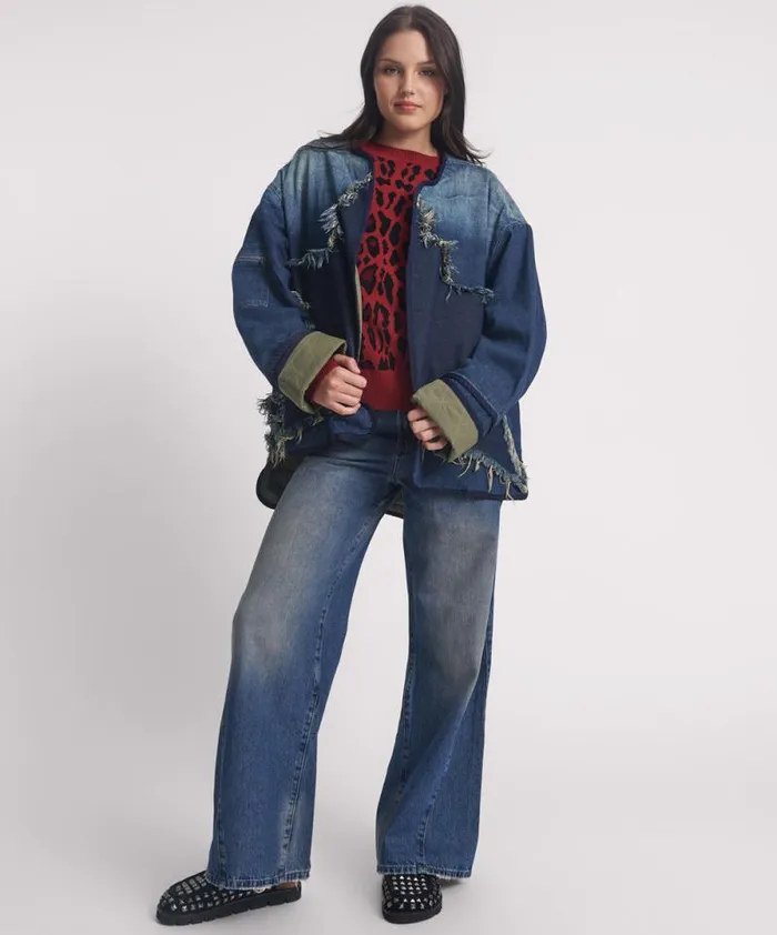 Women MEMPHIS DARK STAR DENIM WADDED JACKET One Teaspoon Denim Jackets Women MEMPHIS DARK STAR DENIM WADDED JACKET One Teaspoon Denim Jackets