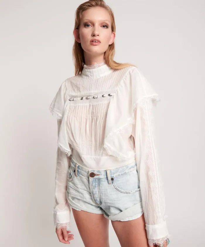 Women METAL RING ADVENTURE TOP WHITE One Teaspoon Tops