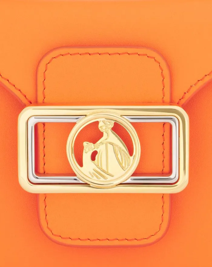 Women Mini Bags and Clutches Lanvin Nano Pencil Cat Leather And Rhinestone Bag Bright Orange