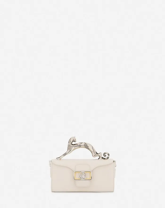 Women Mini Bags and Clutches Lanvin Nano Pencil Cat Leather Bag Chalk