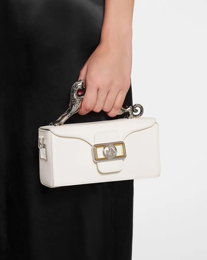Women Mini Bags and Clutches Lanvin Nano Pencil Cat Leather Bag Chalk