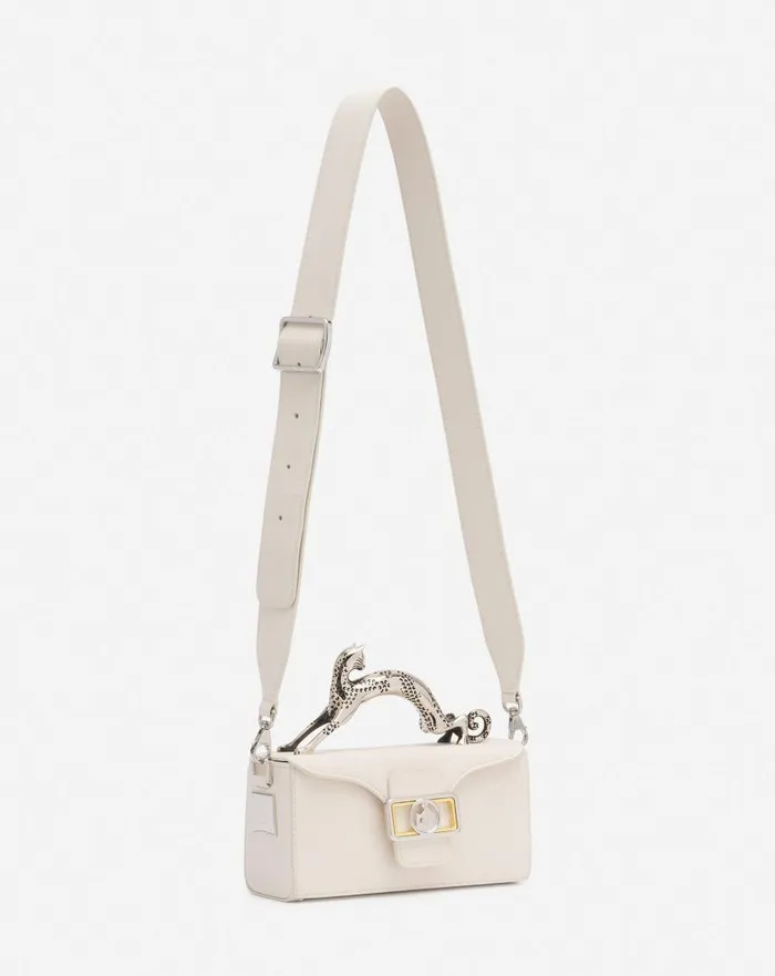Women Mini Bags and Clutches Lanvin Nano Pencil Cat Leather Bag Chalk
