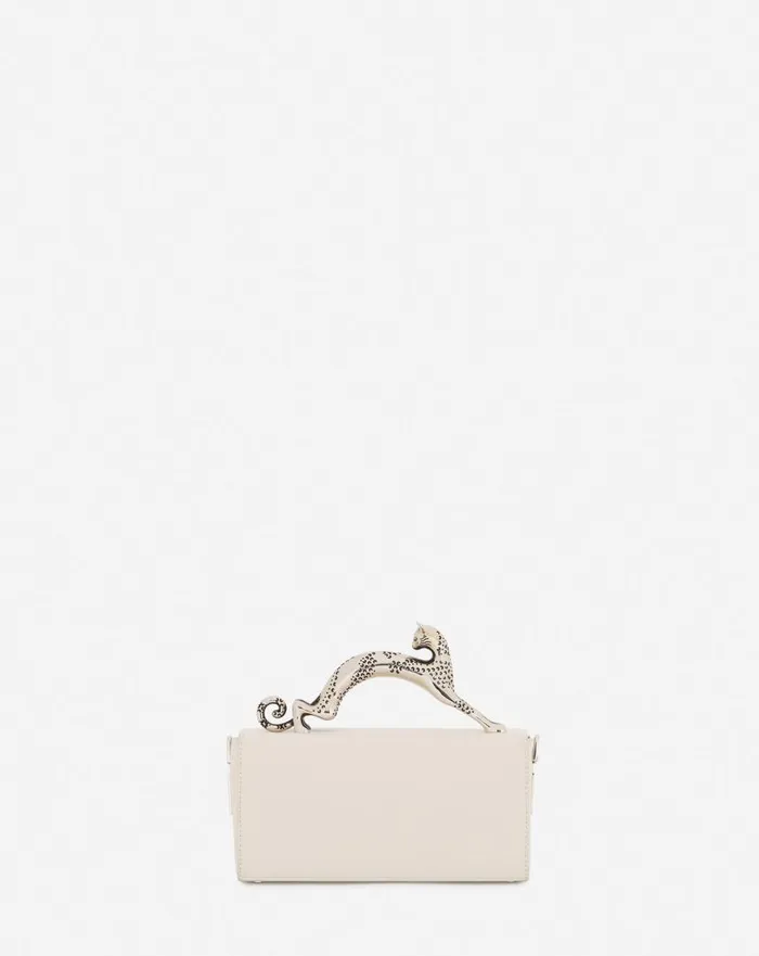 Women Mini Bags and Clutches Lanvin Nano Pencil Cat Leather Bag Chalk