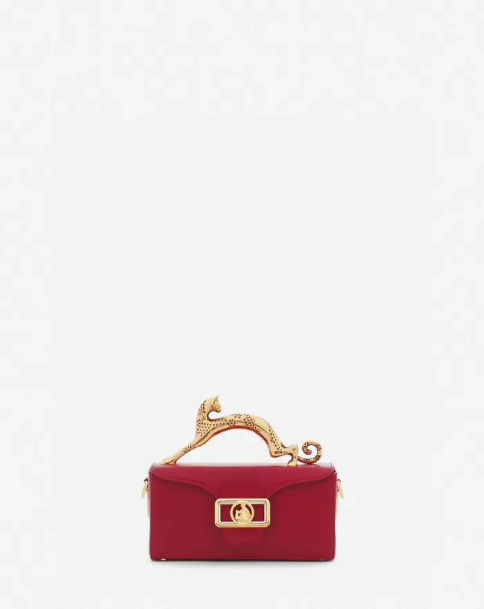 Women Mini Bags and Clutches Lanvin Nano Pencil Cat Leather Bag Turkish Red