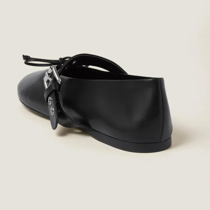 Women Miu Miu Ballerinas Leather Ballerinas Black Women Miu Miu Ballerinas Leather Ballerinas Black