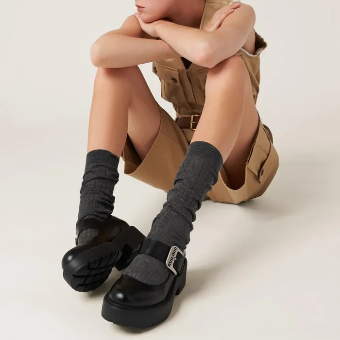 Women Miu Miu Ballerinas Leather Ballerinas Black Women Miu Miu Ballerinas Leather Ballerinas Black
