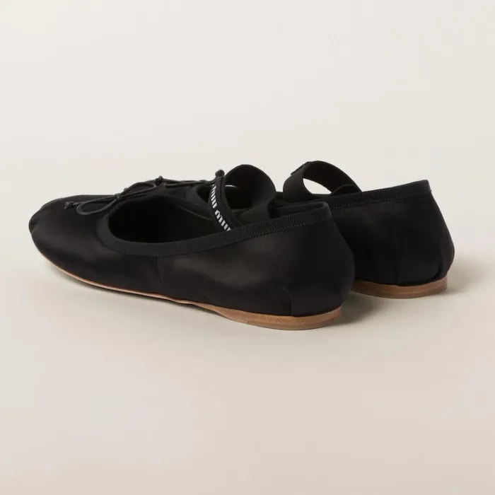Women Miu Miu Ballerinas Satin Ballerinas Black Women Miu Miu Ballerinas Satin Ballerinas Black