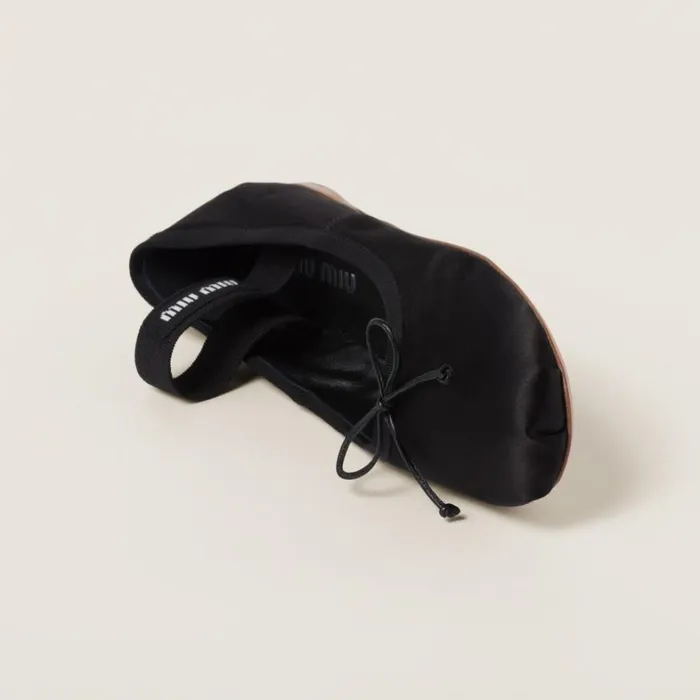 Women Miu Miu Ballerinas Satin Ballerinas Black Women Miu Miu Ballerinas Satin Ballerinas Black
