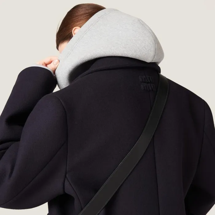 Women Miu Miu Coats And Jackets Doublebreasted Cloth Peacoat Jacket Navy Women Miu Miu Coats And Jackets Doublebreasted Cloth Peacoat Jacket Navy