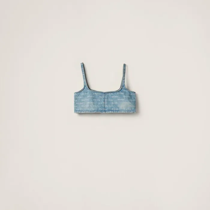 Women Miu Miu Denim Denim Top Sapphire Blue