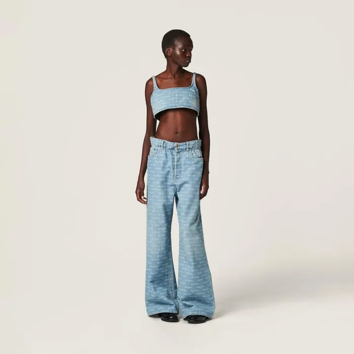 Women Miu Miu Denim Denim Top Sapphire Blue Women Miu Miu Denim Denim Top Sapphire Blue