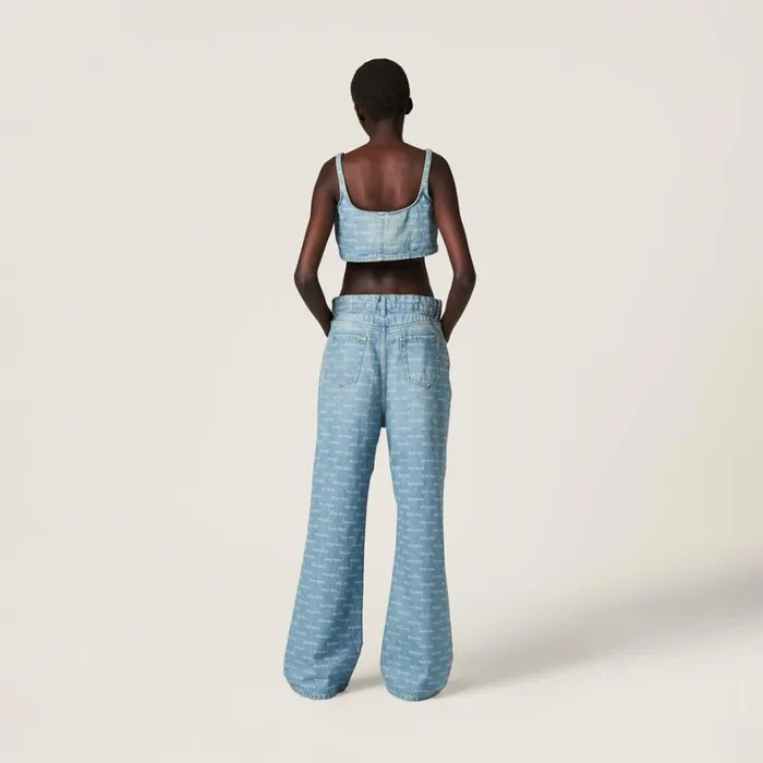 Women Miu Miu Denim Denim Top Sapphire Blue Women Miu Miu Denim Denim Top Sapphire Blue